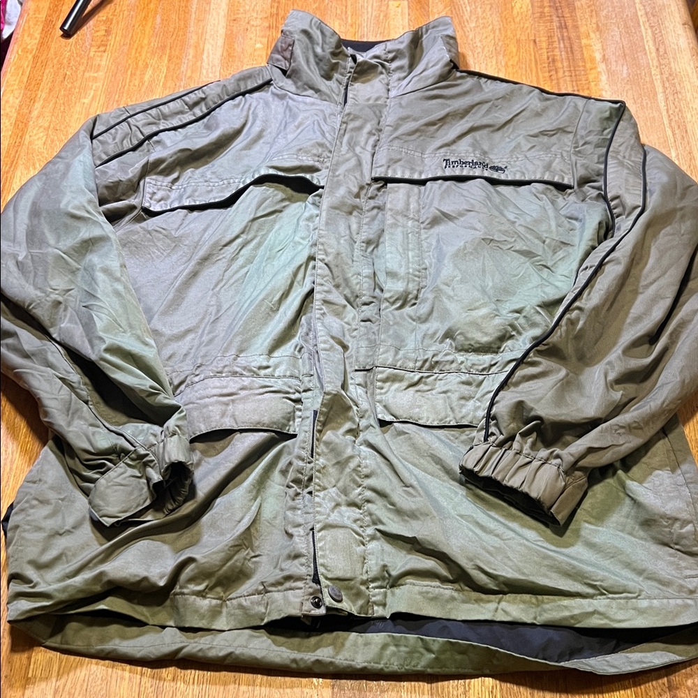 Timberland‎ Performance Men Medium Khaki Green Pocket Outdoor Field Jacket